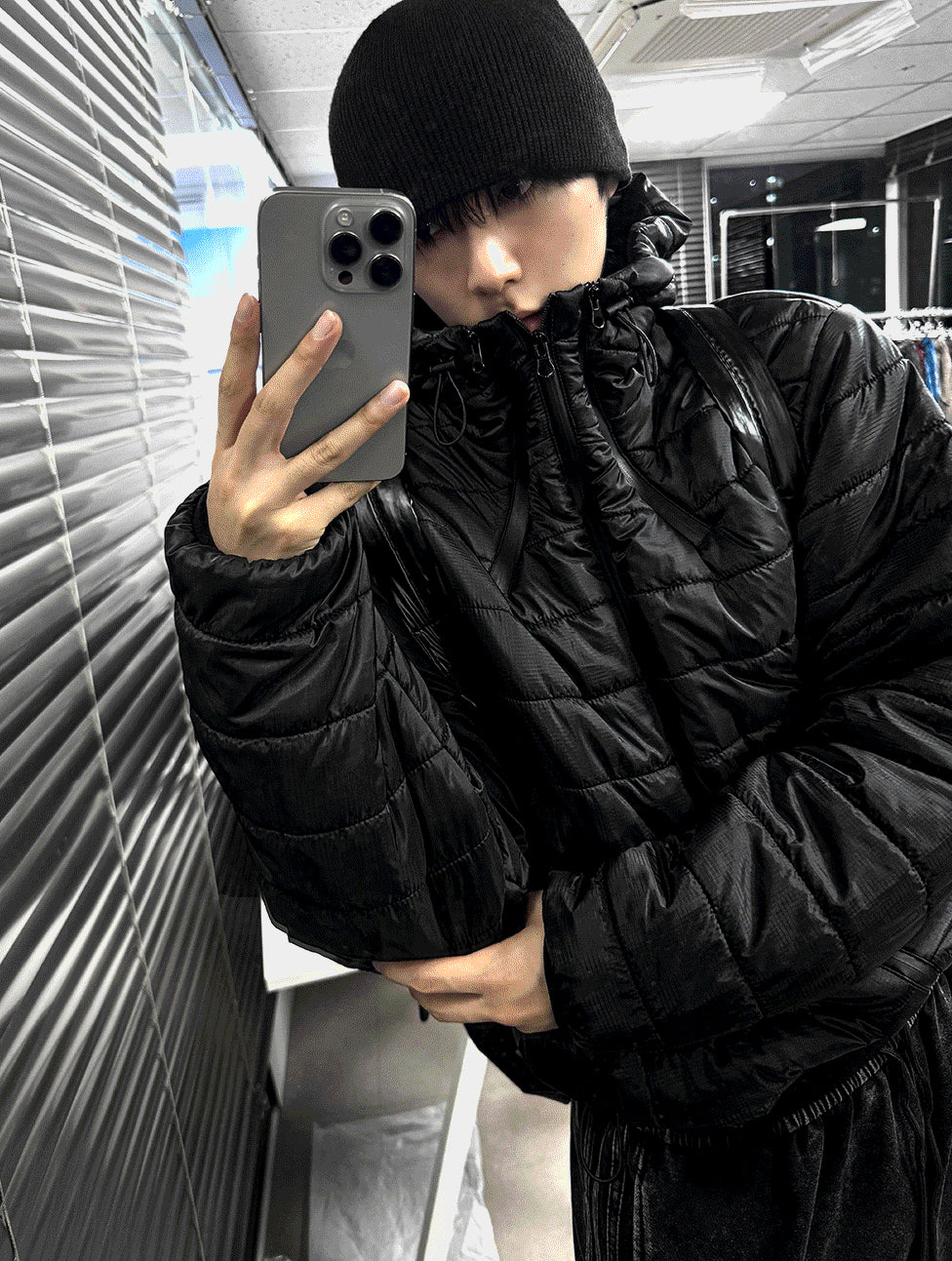 Tech Multi-Zipper Hooded Lightweight Padding