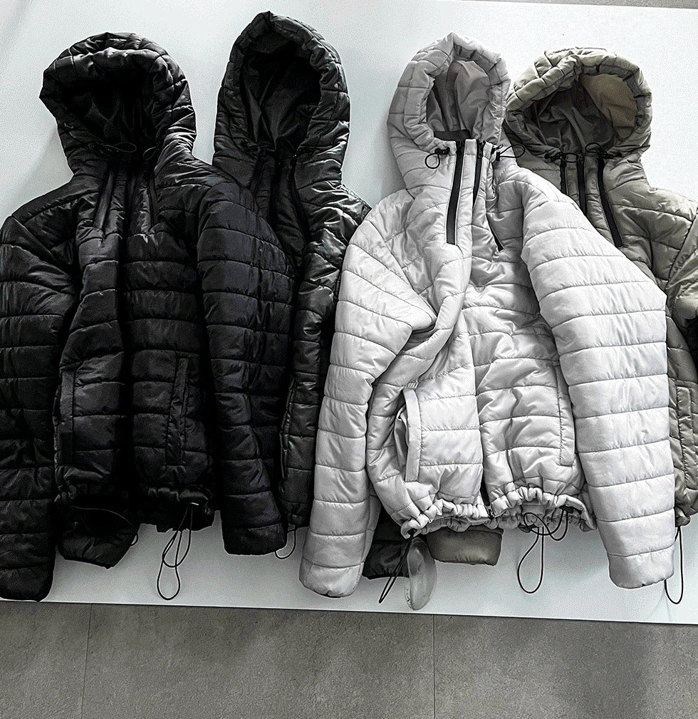 Tech Multi-Zipper Hooded Lightweight Padding
