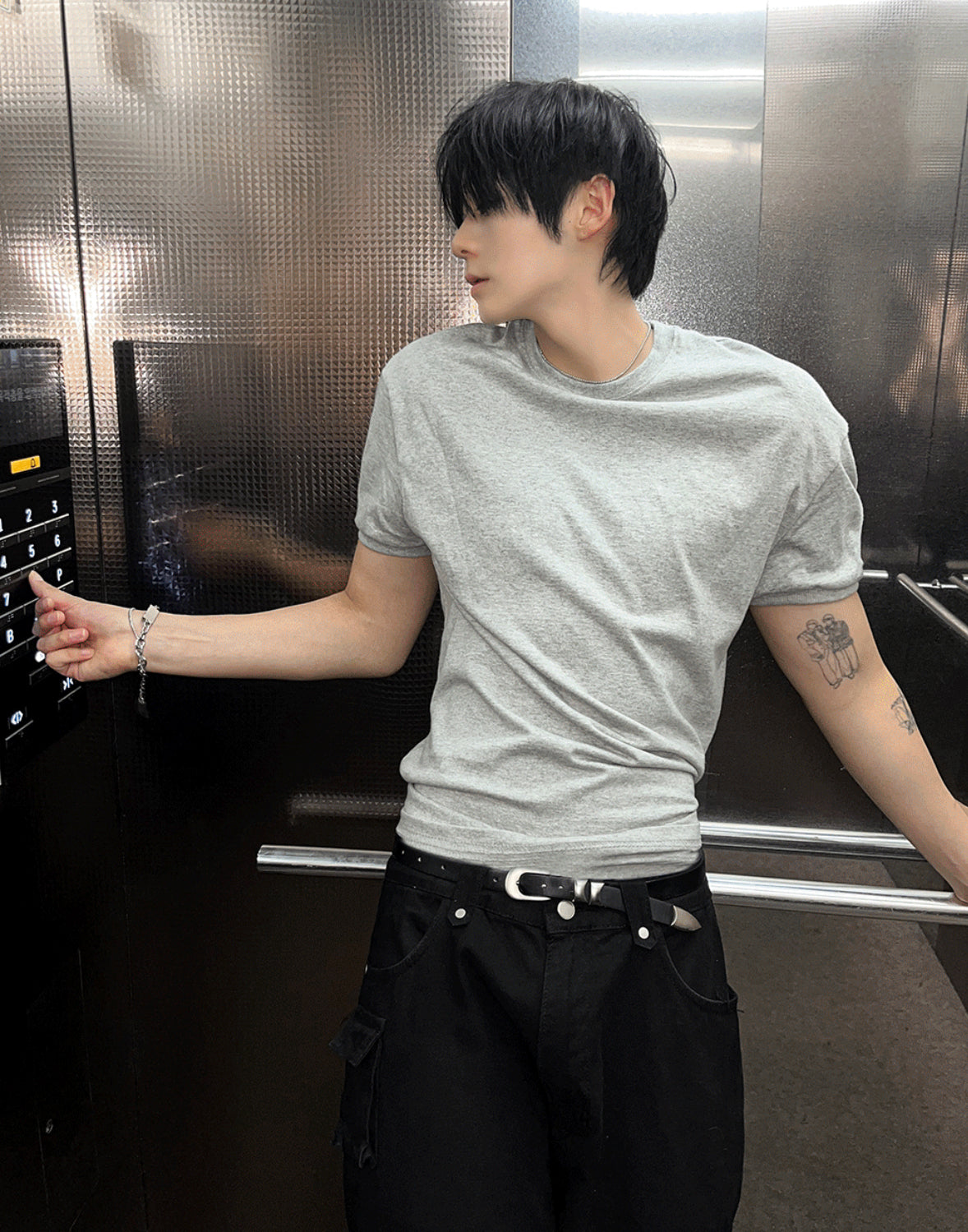 Muscle Fit Ringer T-Shirt 3色