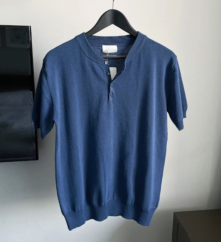 Cooling Linen Henley Short Sleeve