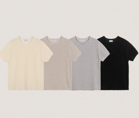 lay velour spring cut-off short sleeve knit