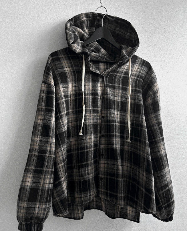 Hip Check Dark Color Hood Shirt