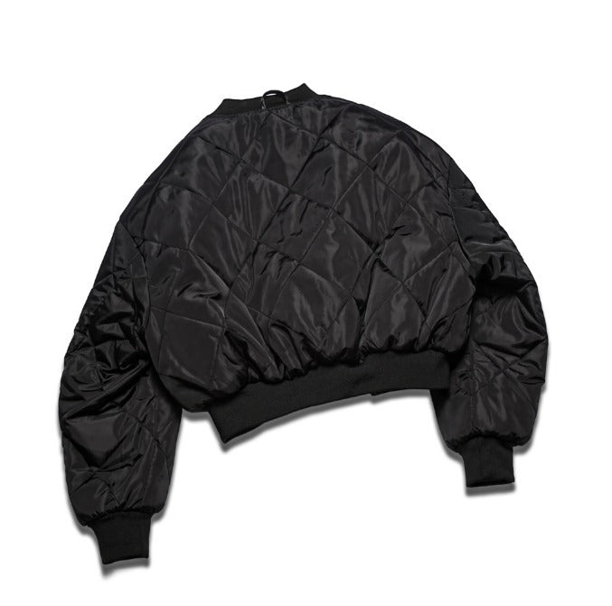 Dominic Vegan Leather Cropped Bomber Jacket