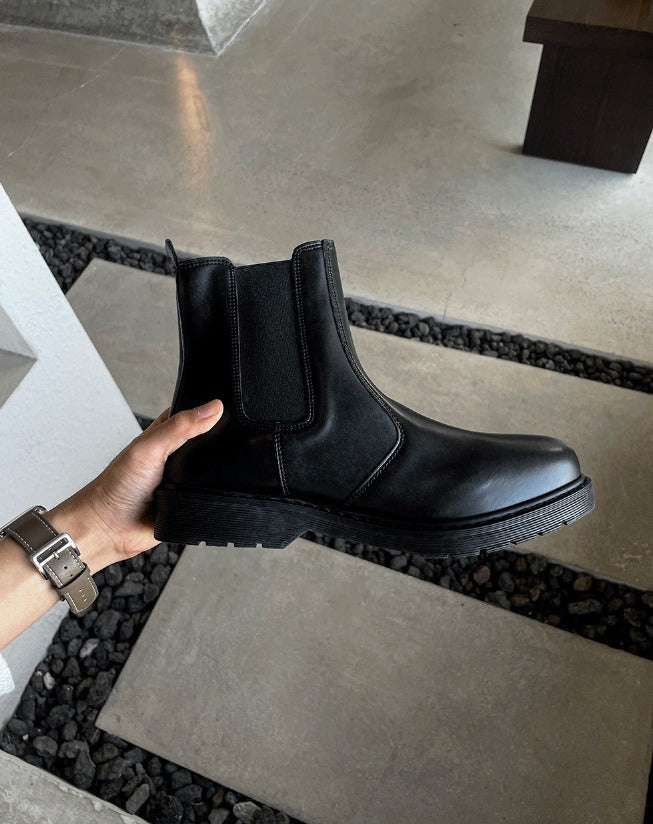 Black Marble chelsea boots