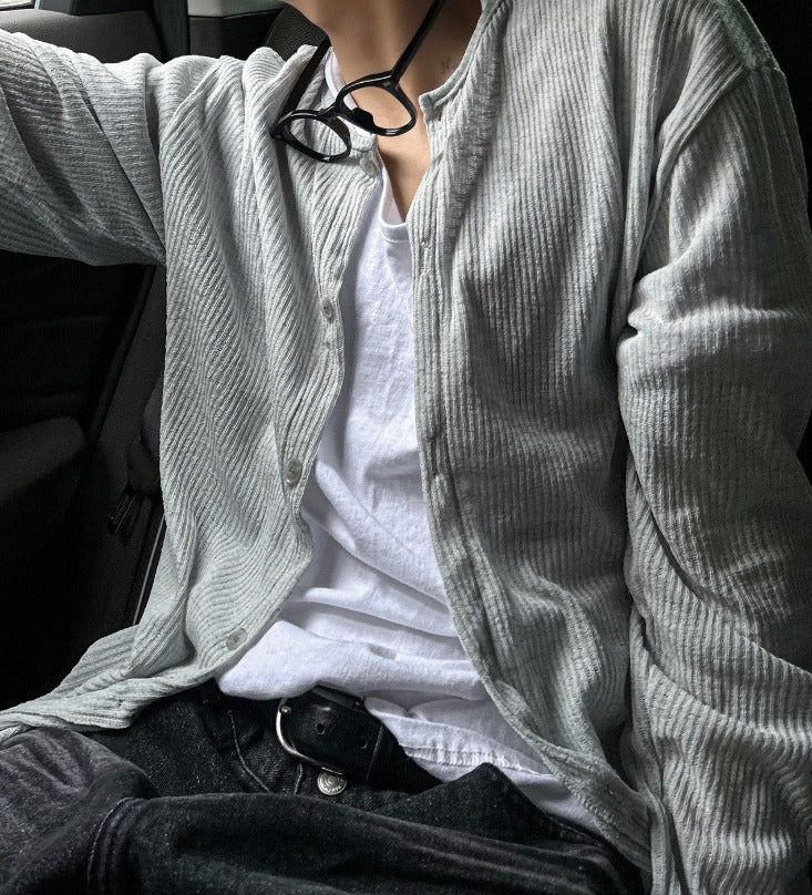 【COSYHARU】Linen Round Knit Cardigan Linen Round Neck Knit Cardigan – cosyharu