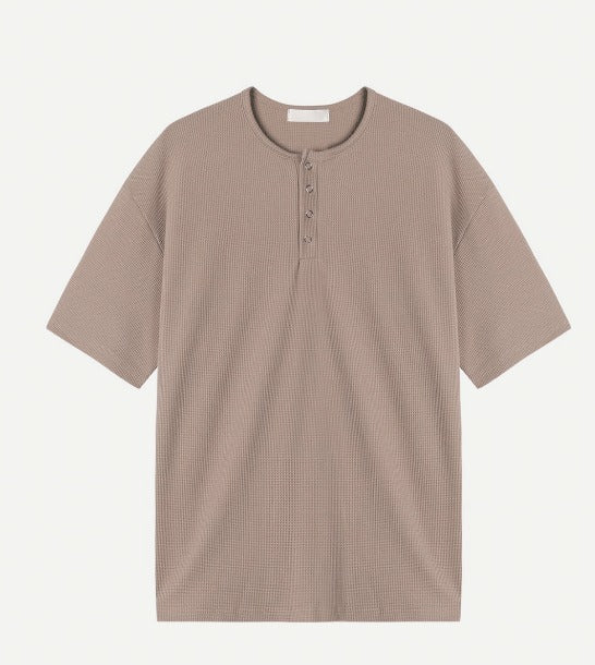Rashcan Waffle Henley Neck Short Sleeve