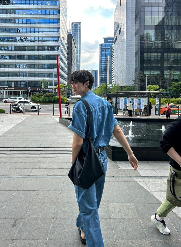 Summer Semi-Wide Denim Pants