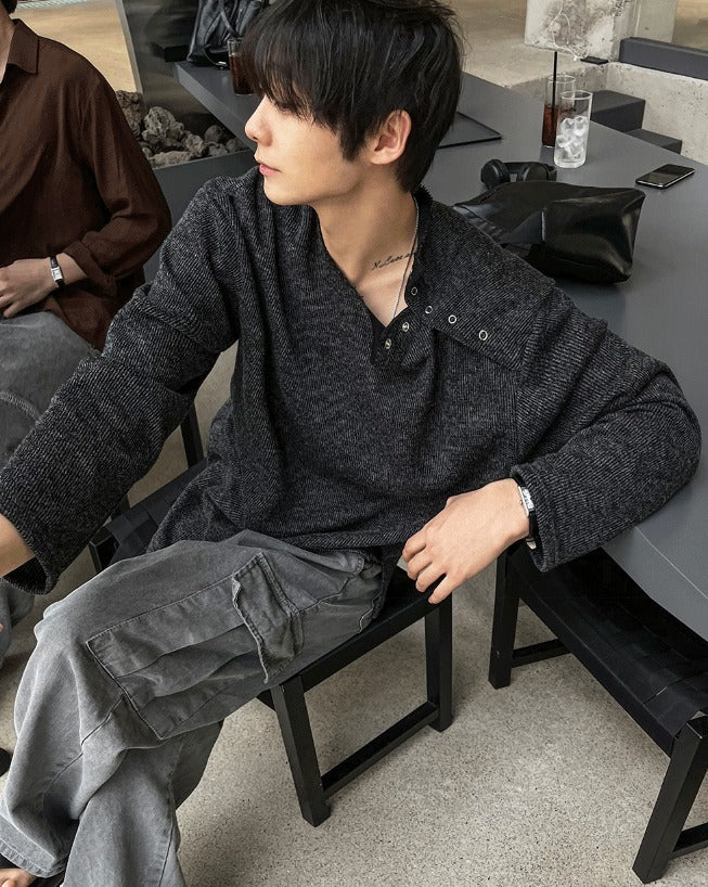 [COSYHARU公式]open five button golgi round knit open five button golgi round knit – cosyharu