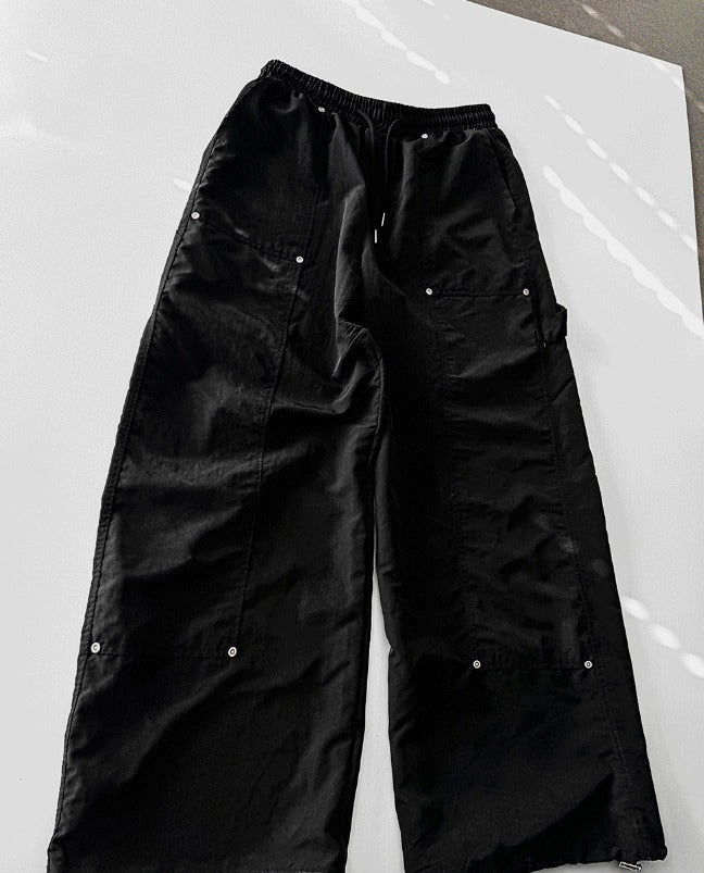Double ni Nylon Carpenter Wide Pants