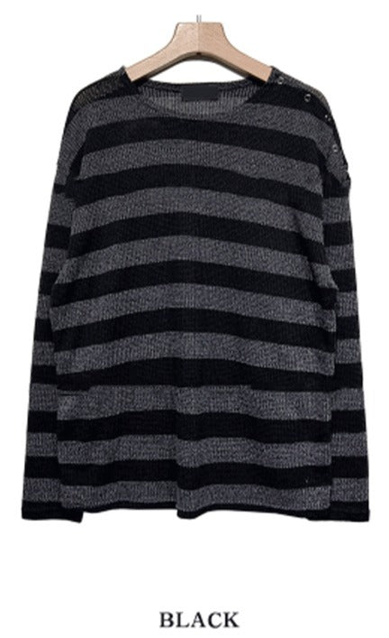 rivet stripe knit-T