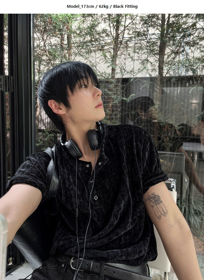 [COSYHARU]Beloa Golgi Henley Neck Short Sleeve関税・配送料込 Beloa Golgi Henley Neck Short Sleeve – cosyharu