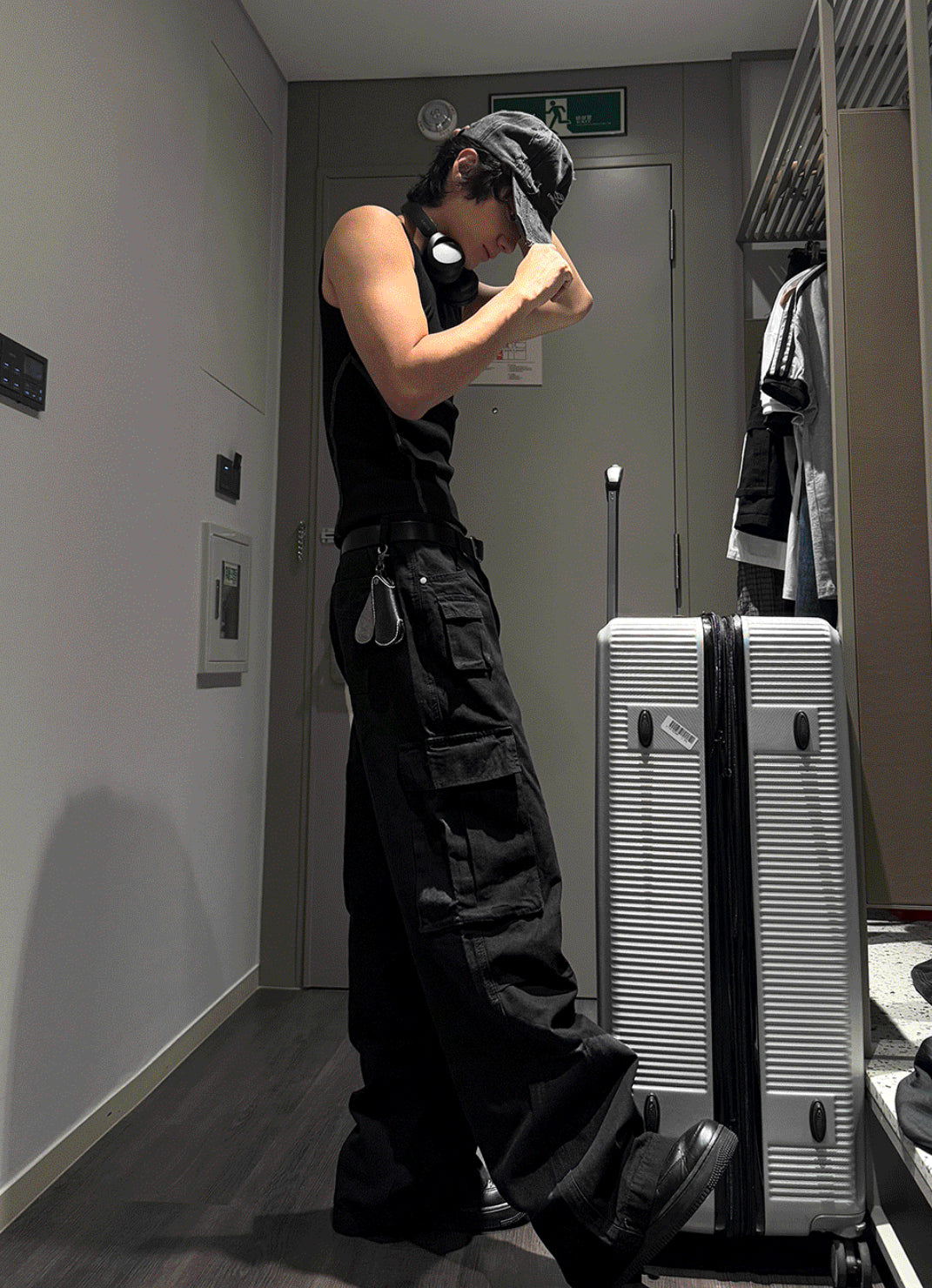 Washed Black Denim Distressed Baseball Cap