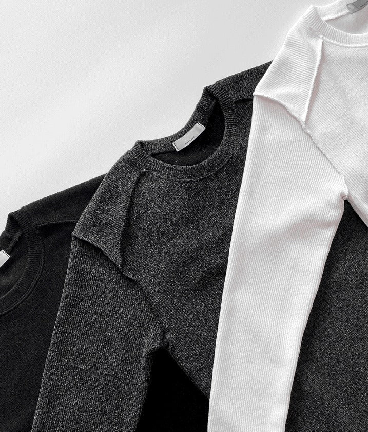 Slim Muskle Fit Knit Achromatic Raglan