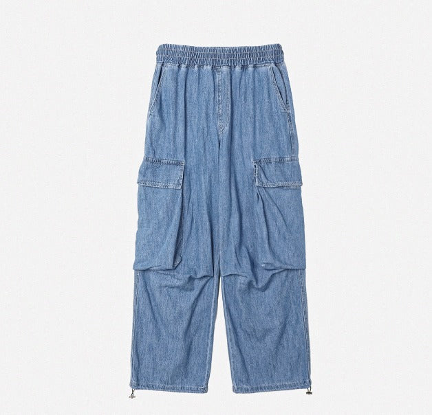Summer Cool Cargo Banding Denim Pants