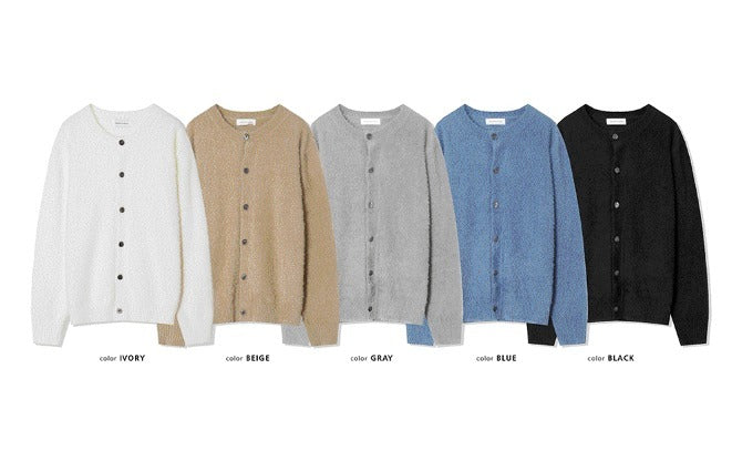 24FW New Thick Angora Semi-Oversized Cardigan