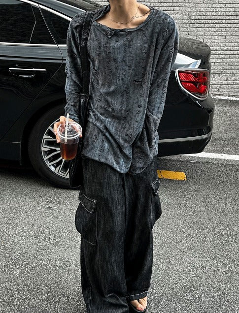 zeneric grunge 4 button long-sleeved t-shirt