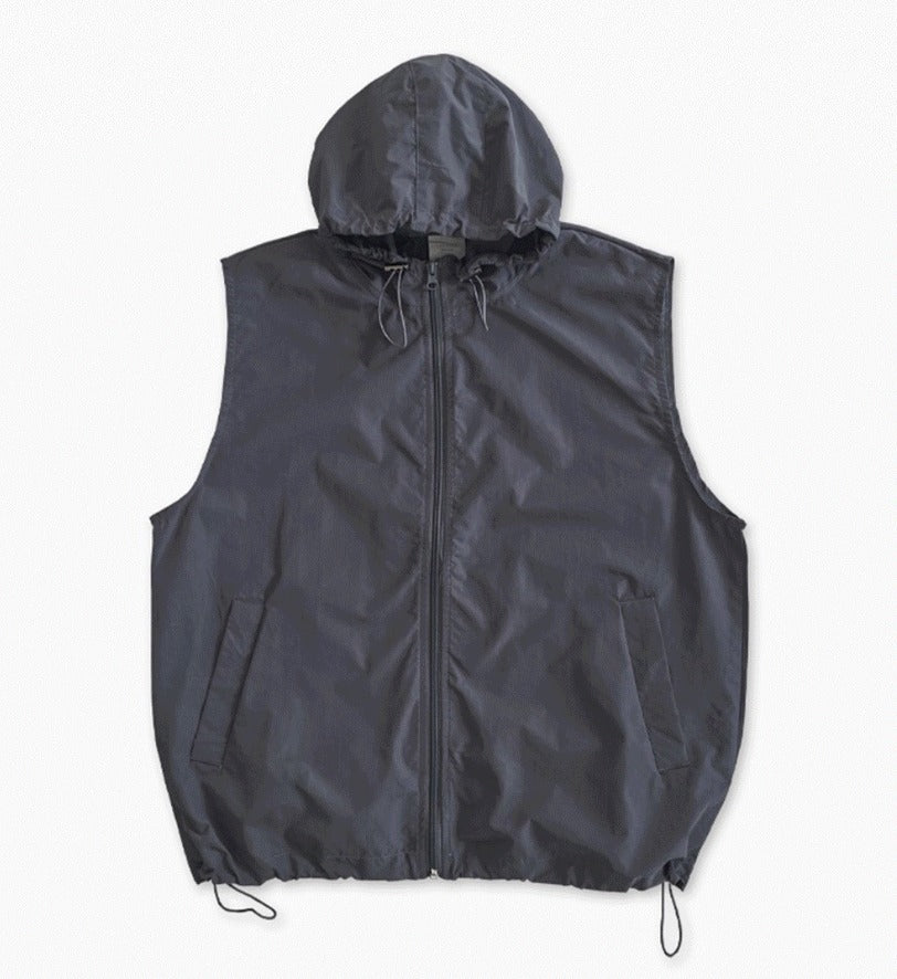 Cropped Nylon Hooded Vest