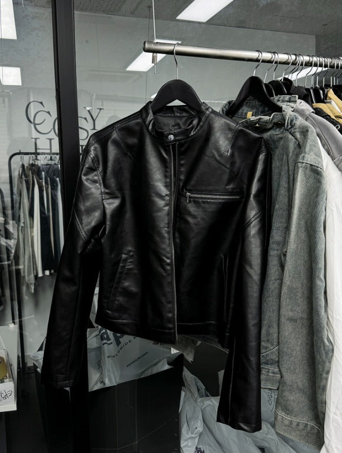 Premium Crop Leather Jacket