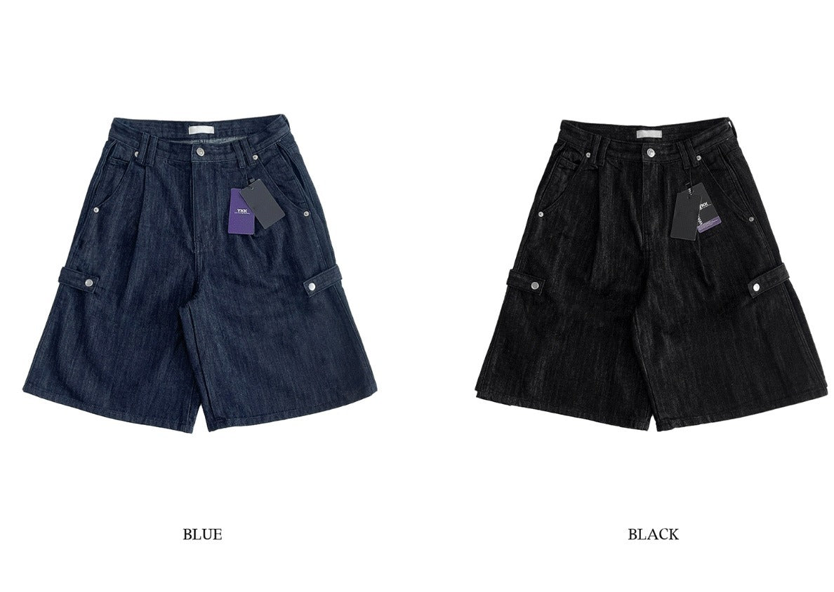 non-fade bermuda snap denim pants