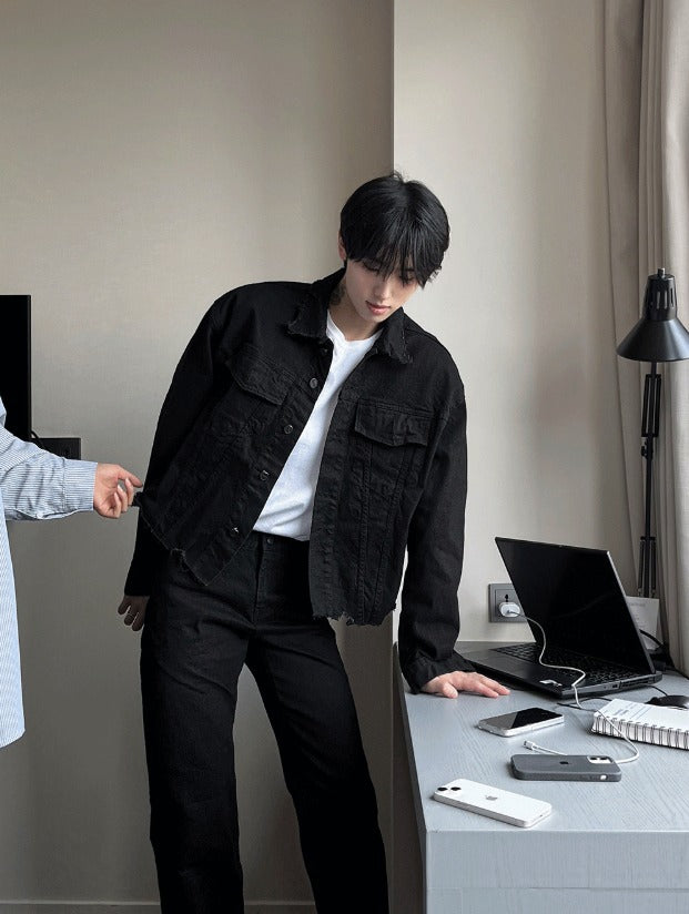 Damage Over Semi Bootcut Denim Pants