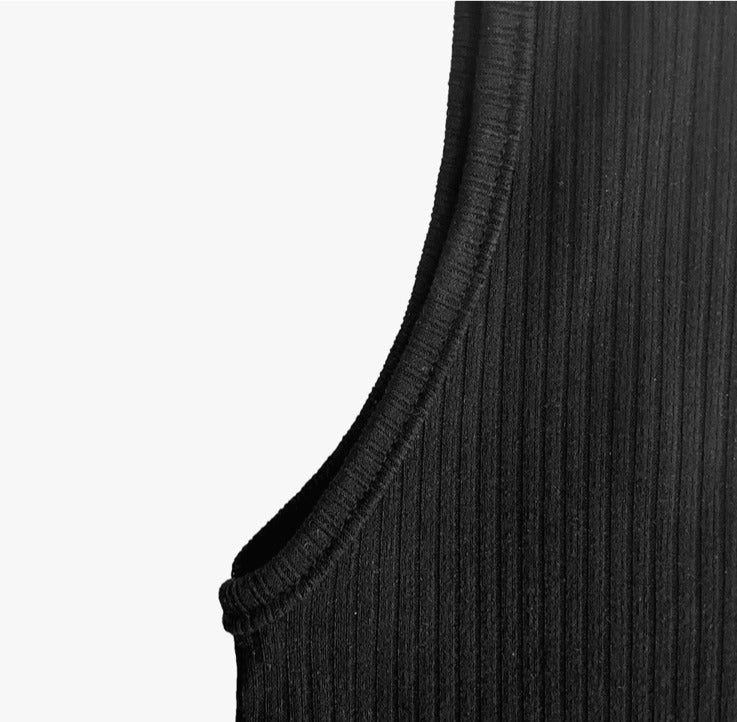Muscle fit side stitch ribbed sleeveless for inner wear