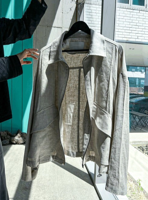 Linen Bomber Summer Jacket