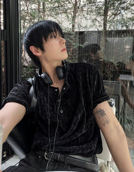 Beloa Golgi Henley Neck Short Sleeve