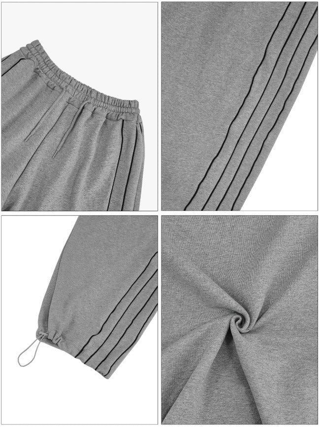 Piping Wide Sweat Sweat Pants