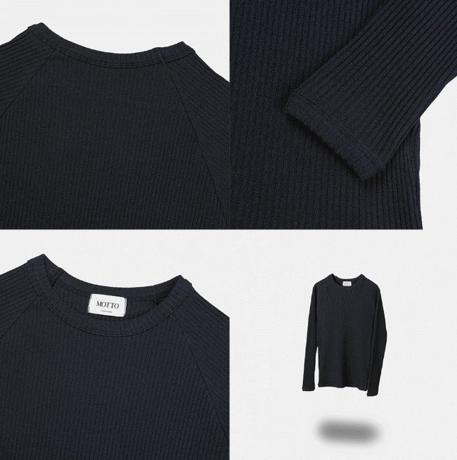 Henry neck muscle fit Raglan V-neck knitwear