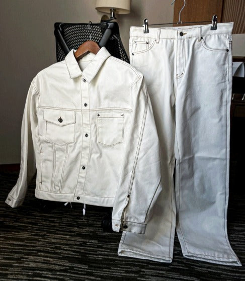 Non-fade White Denim Pants