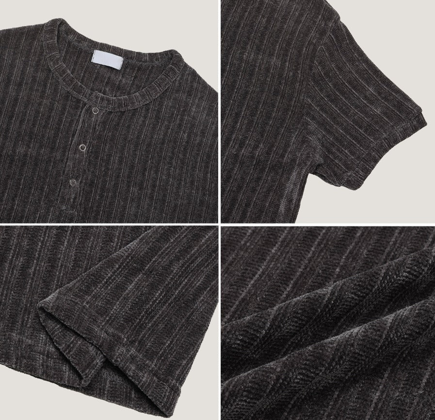 Beloa Golgi Henley Neck Short Sleeve