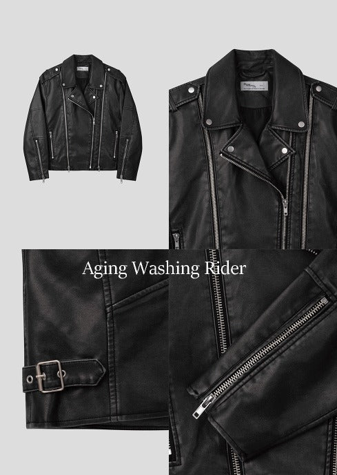 Aging Washed Rider Jacket