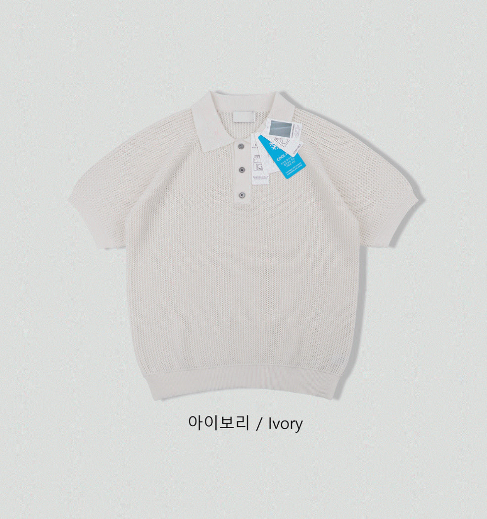 Peanut Openwork Short Sleeve Knit