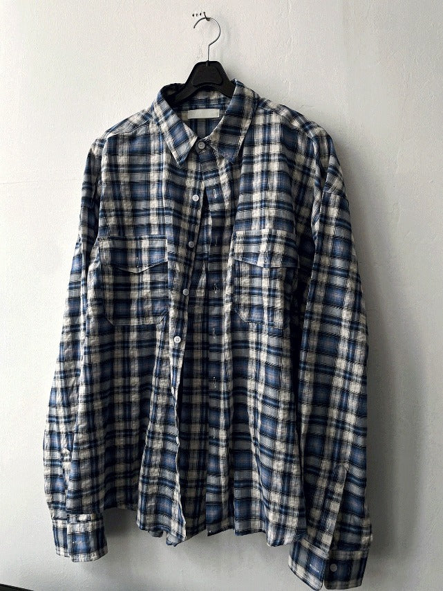 two-pocket checkered tartan shirt