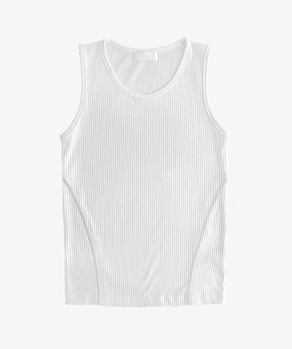 Muscle Fit Ribbed Tank Top with Side Stitching 3color