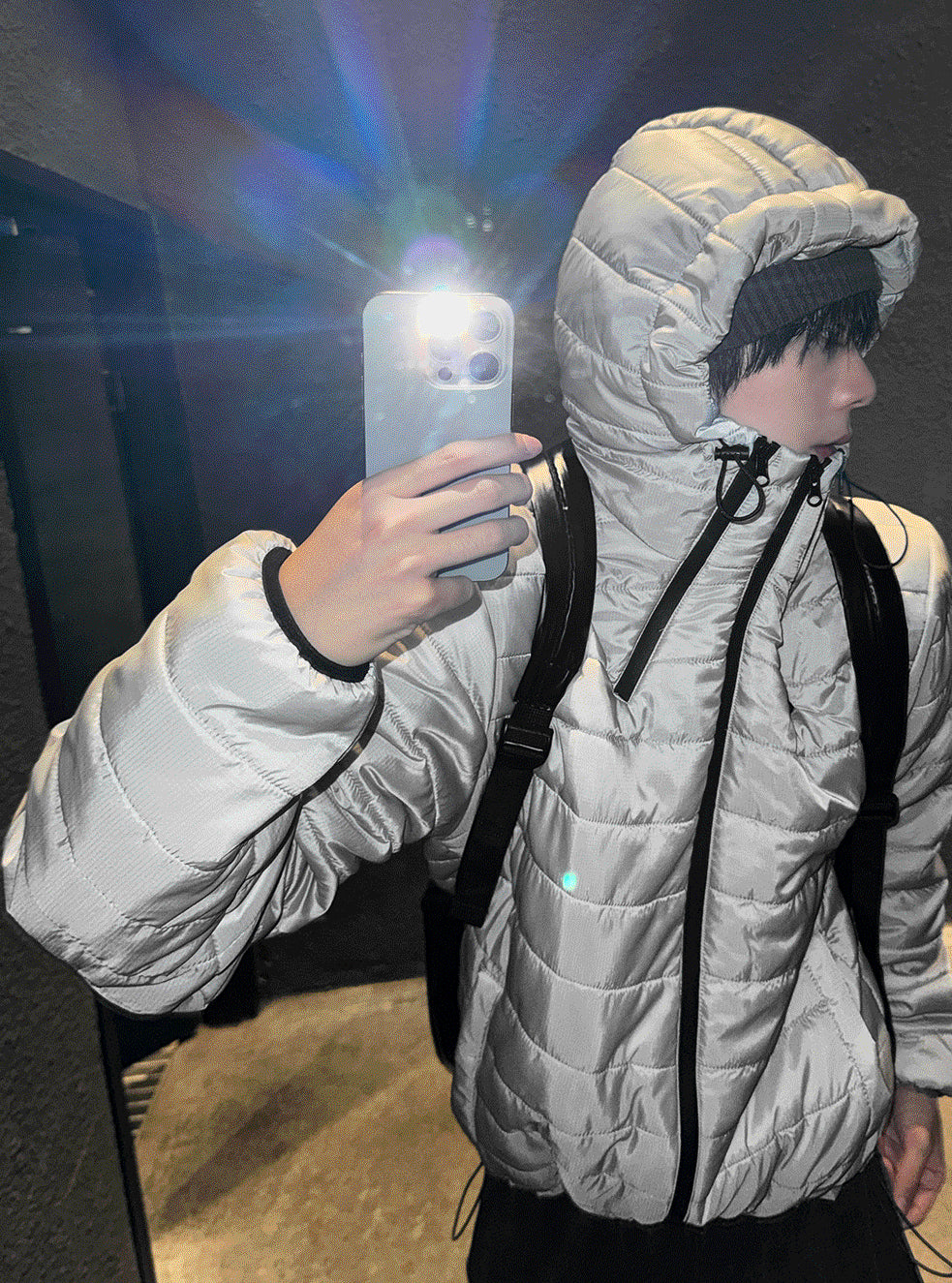 Tech Multi-Zipper Hooded Lightweight Padding