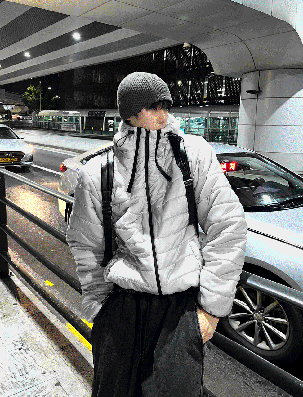 Tech Multi-Zipper Hooded Lightweight Padding