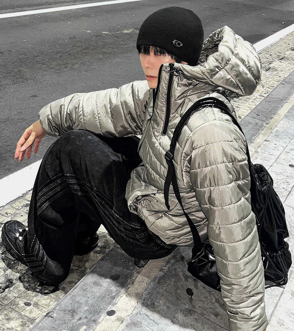 Tech Multi-Zipper Hooded Lightweight Padding