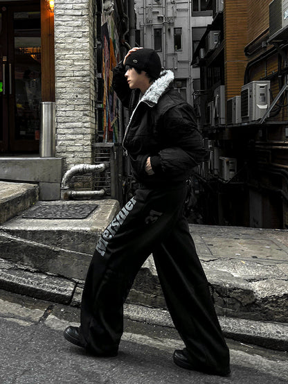 Shaggy Deep Black Winter Jumper + White Silver Black Fur