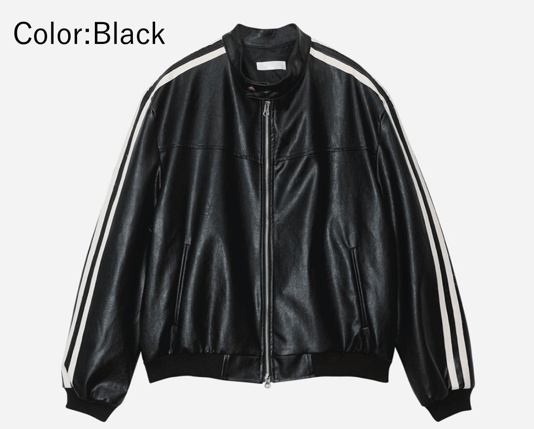 two-way biker leather jacket