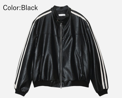two-way biker leather jacket