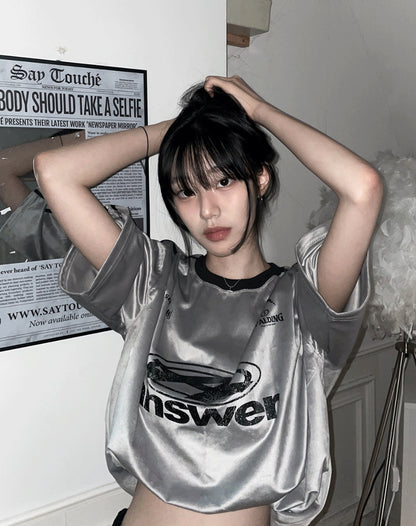 Perendi Velvet Track Round Short Sleeve Tee