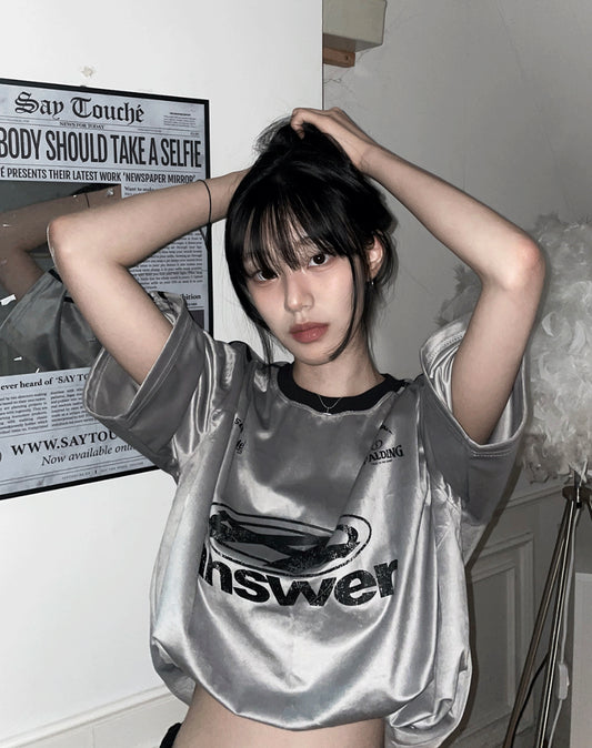 Perendi Velvet Track Round Short Sleeve Tee
