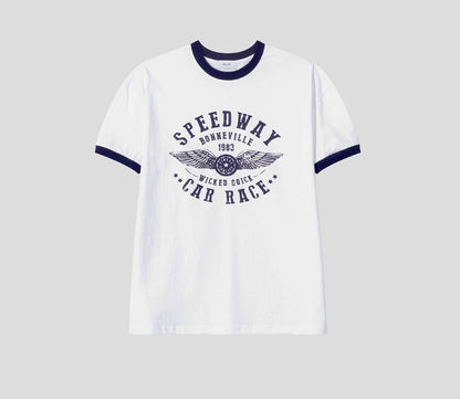 Printed Ringer Short-Sleeve Tee