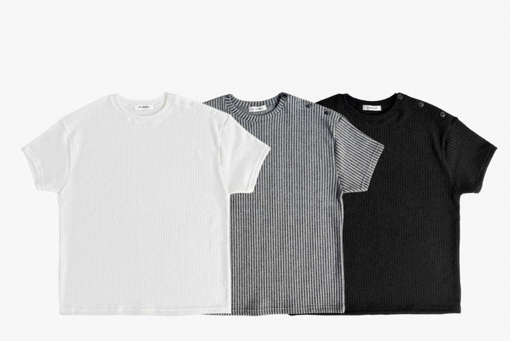 Muscle Fit  Henley Neck Short Sleeve Knit
