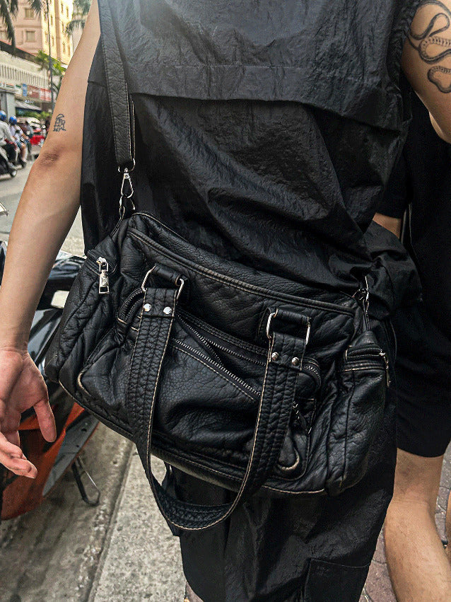 multi pocket vintage cross bag