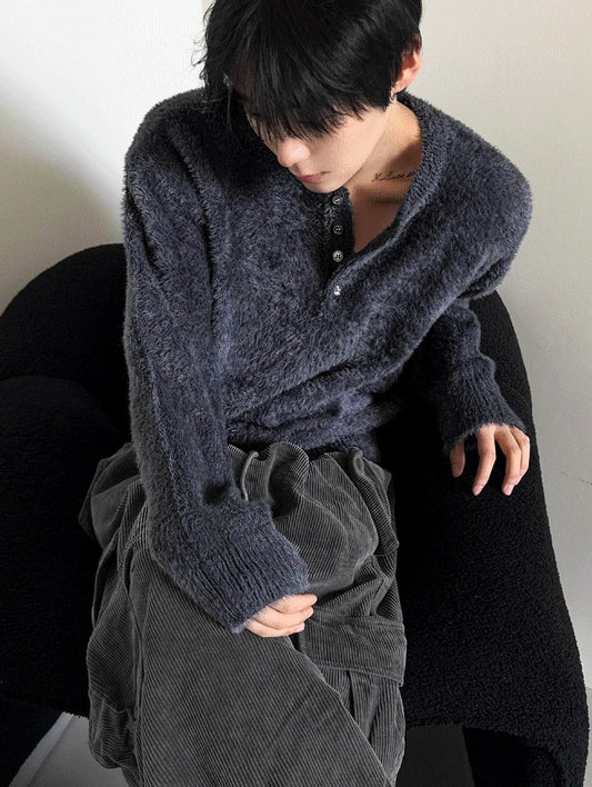 winter angora henry neck knitwear
