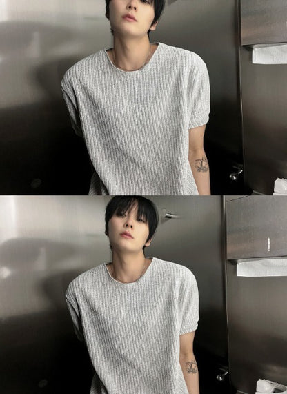 lay velour spring cut-off  short sleeve knit