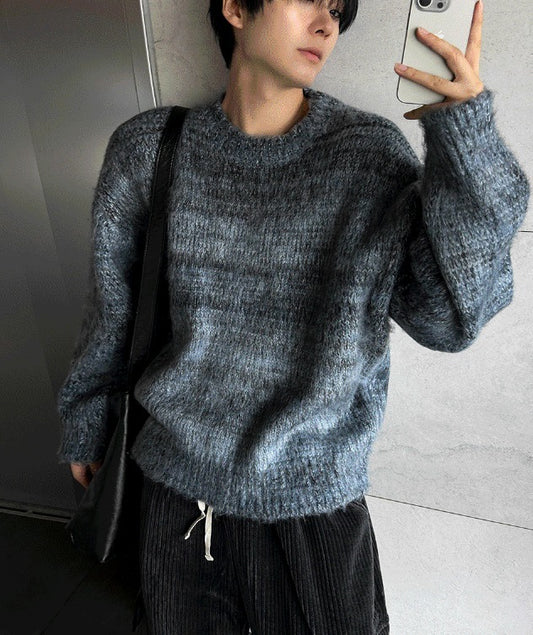 Two-tone brush round knitwear