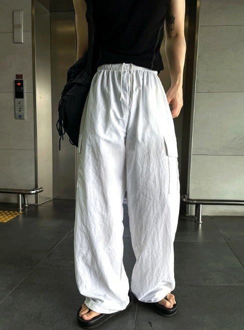 nylon cargo string pants